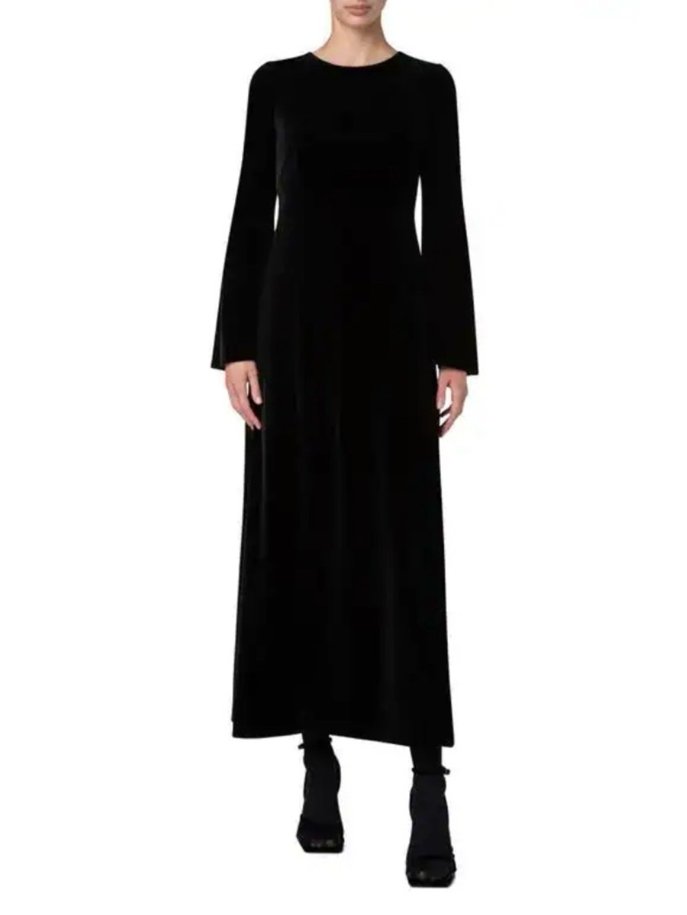 Akris punto longe sleeve velvet midi dress